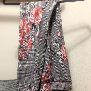 Houndstooth Red Rose Slack Leggings